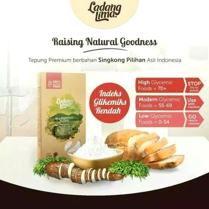 

LADANG LIMA Tepung MOCAF Gluten Free serba guna 1kg ganti terigu anda