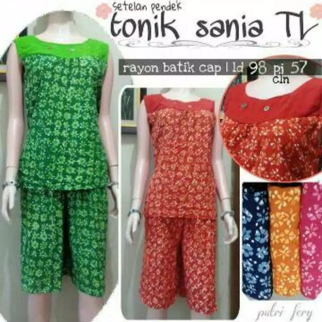 Setelan Babydoll Sania Kutung Batik Cap Putri Fery
