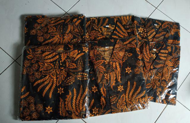 Batik Couple Keluarga Sania Ruffle Ori Ndoro Jowi Dnt Motif Manggar Coklat Rempel Bawah