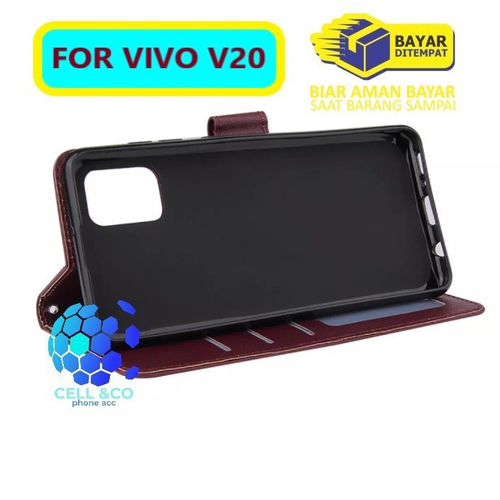 Flip cover VIVO V20 Flip case buka tutup kesing hp casing flip case leather wallet