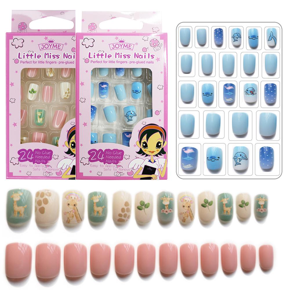 Mxbeauty Tips Kuku Palsu Anak Kartun Lovely Full Cover Fake Nail