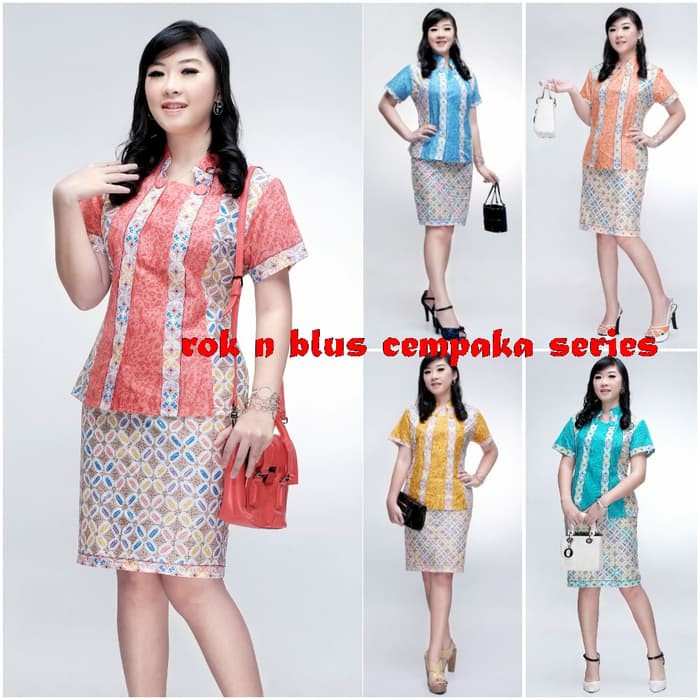 Terlaris batik kantor/ batik pesta/ setelan batik wanita cempaka Sale