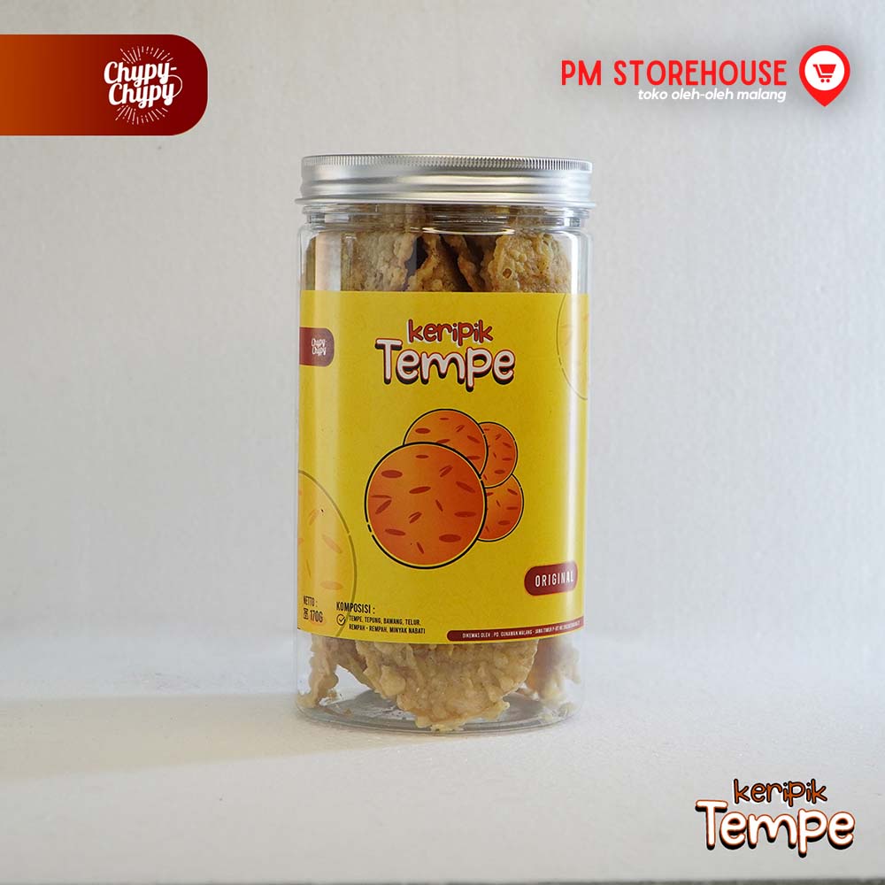 Keripik Tempe Original Super Renyah Chypy Asli Malang - Kemasan Toples