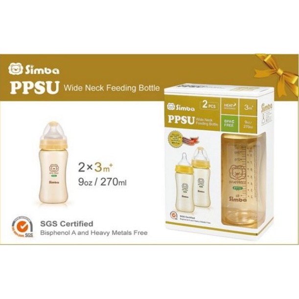 SIMBA Ppsu Wide Neck Bottle Isi 2 - 270ml