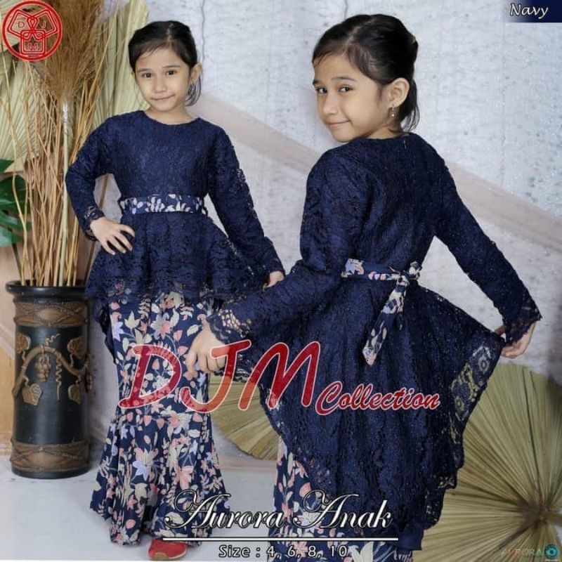 Baju kebaya anak aurora Set kebaya muslim anak Set kebaya muslim prempuan Setelan kebaya anak sd Set
