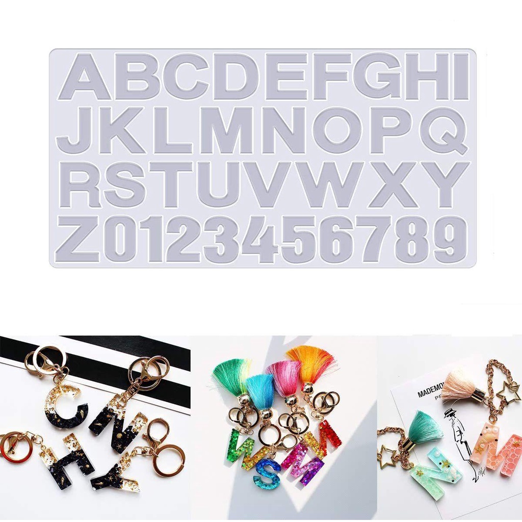 R-flower Alphabet Number Pendant Epoxy Silica Gel Handmade Cetakan Resin
