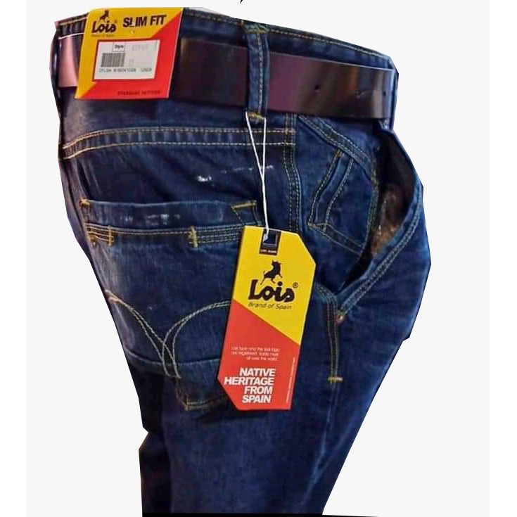  celana  jeans  lois  fashion pria slimfit Original Biru Tua 