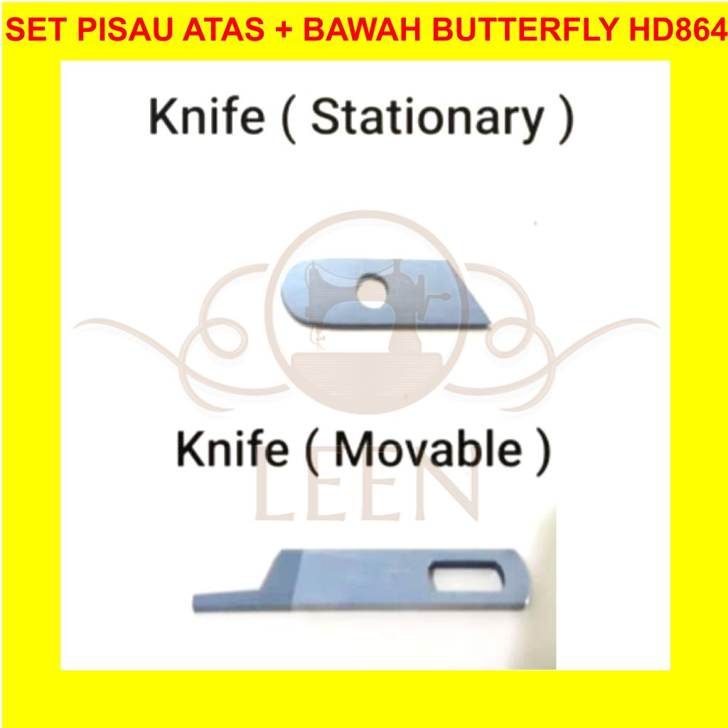 SET Pisau Obras Portable Butterfly HD864 Atas + Bawah Mesin Jahit LEEN