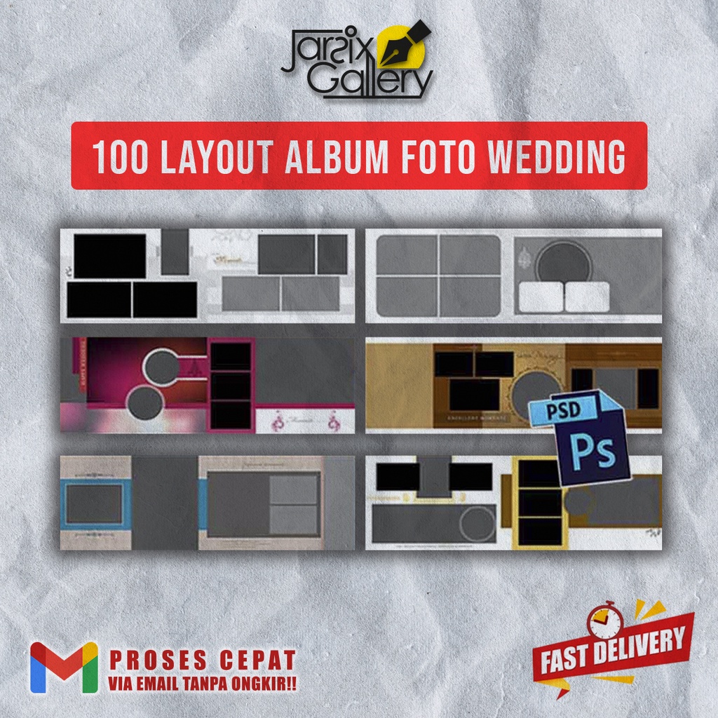 [PSD] 100 Template Layout Album Magazine Wedding - Kolase Foto Pernikahan Photoshop