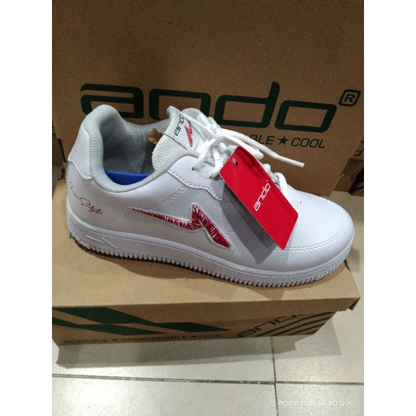 SEPATU SNEAKERS COWOK PUTIH ANDO ORI