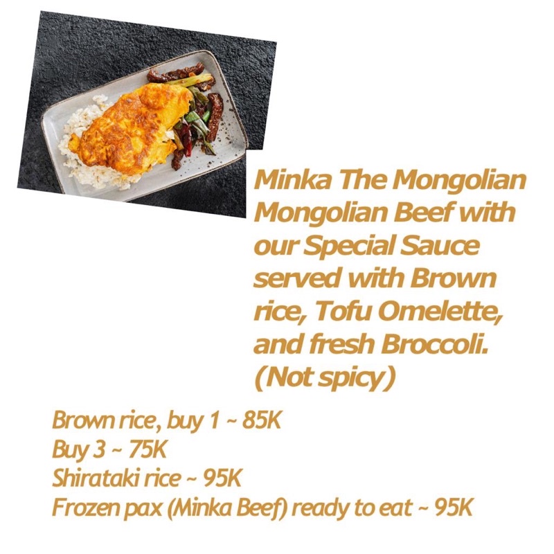 

Minka The Mongolian. with shirataki rice. must try!