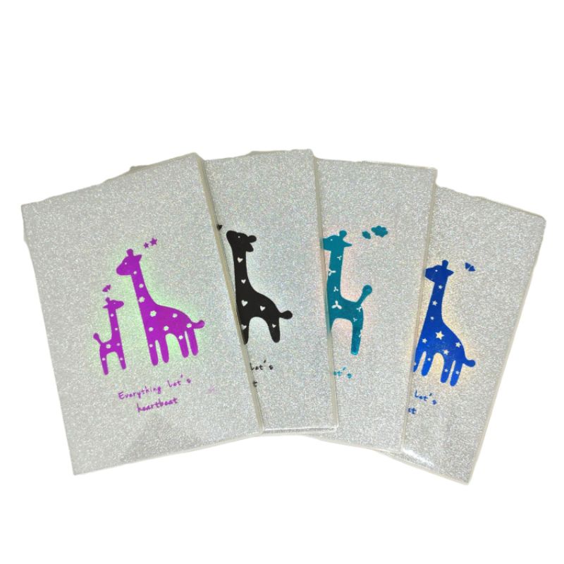 

Notebook A5 Aesthetic 65 Lembar Buku Tulis Murah GLITER JERAPAH LUCU Polos