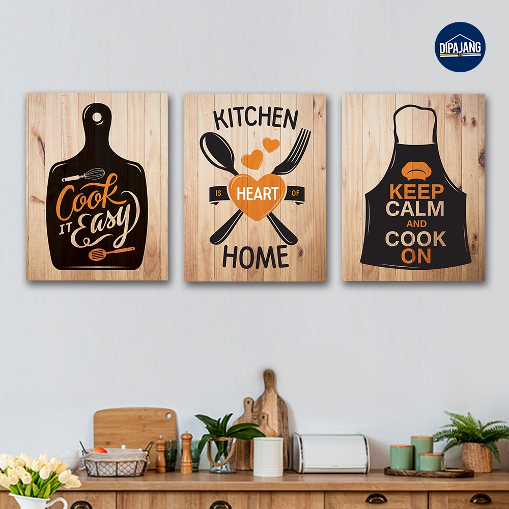 DipajangID Hiasan Dinding Wall Decor Dapur Quotes Motif Kayu Dekorasi Dapur Minimalis 30x40 cm - DP0