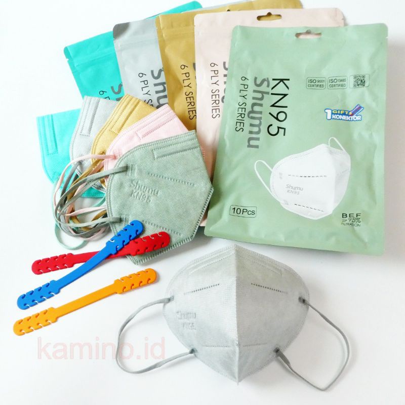 Masker KN95 Duckbill Warna Import 1Box isi 10 pcs Grosir Murah10 PCS  KN95 SHUMU Warna 6Ply Tebal