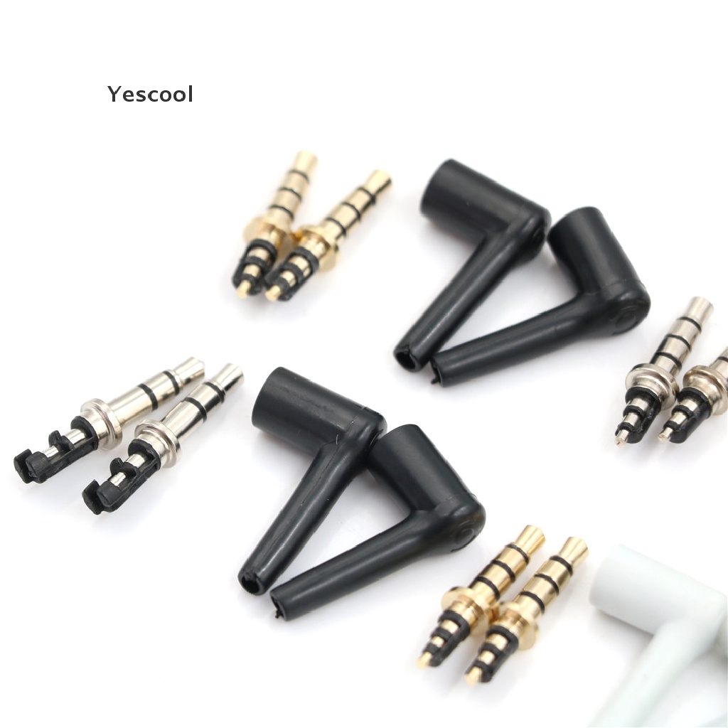 Yescool 2pcs jack Audio 3.5mm stereo 3 4 pole 90 Derajat