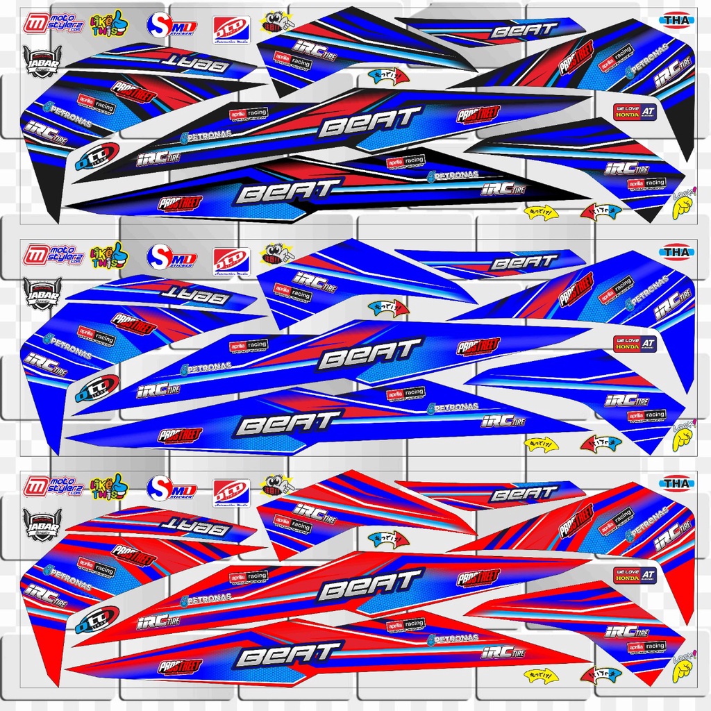 STRIPING VARIASI HONDA BEAT NEW THAILOK STICKER