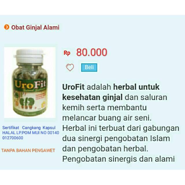 UROFIT obat ginjal alami