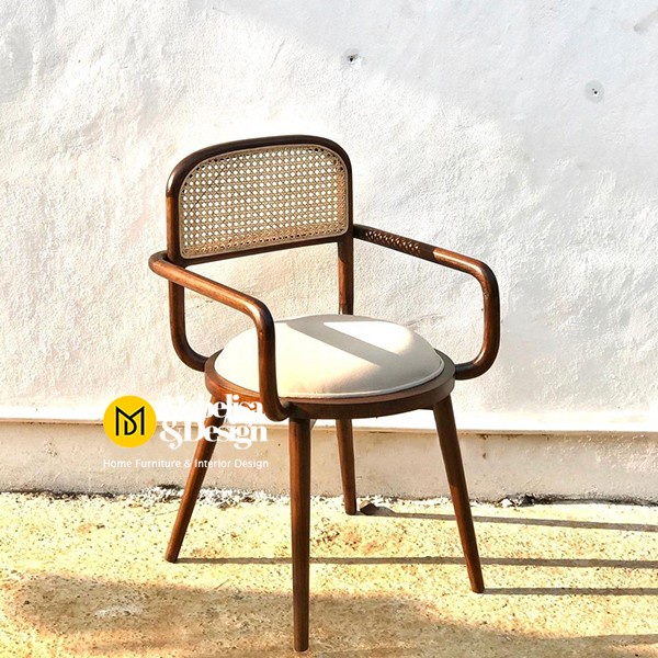 Kursi Makan Jati Mix Anyaman Rotan, Kursi Jati Anyaman Rotan