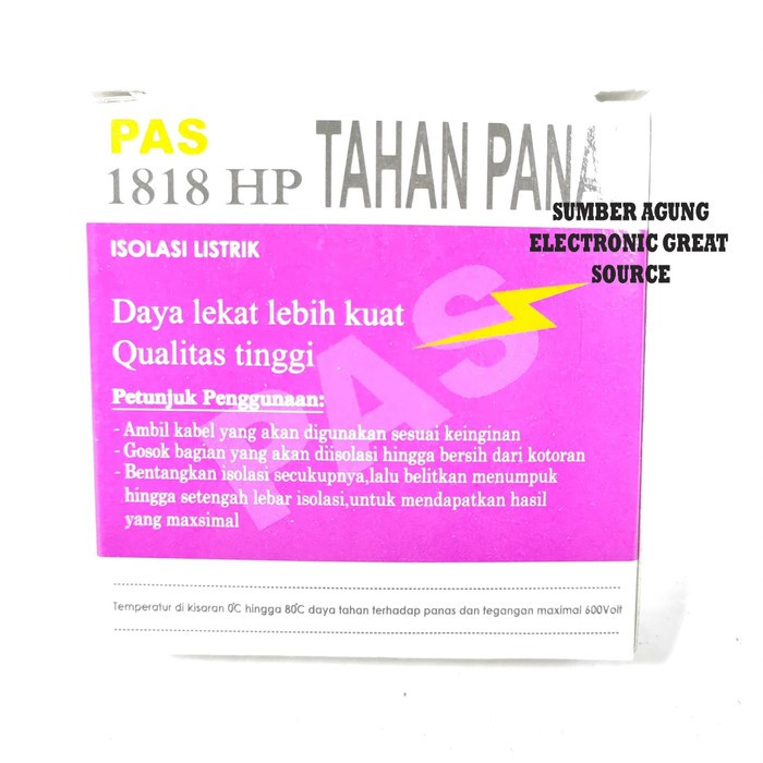 Isolasi PAS1818HP Dus 1818 Tahan Api Tahan Panas 18mmx18Mx0.13mm