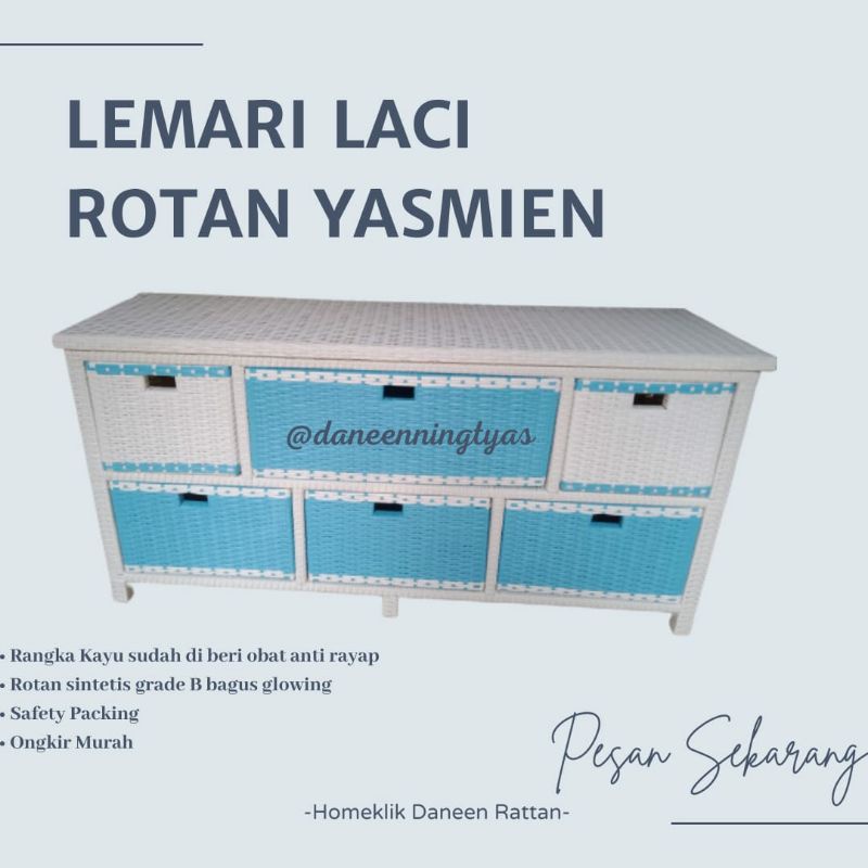 LEMARI LACI ROTAN YASMIEN 6 LACI