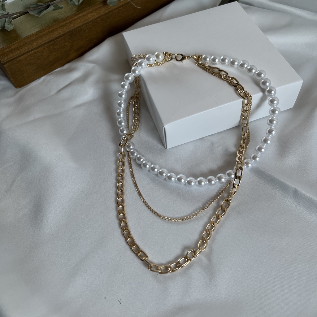 Chloe Necklace / Kalung Wanita Korea / Aksesoris Wanita / Kalung Rantai / Kalung Aesthetic / Kalung Layer Polos