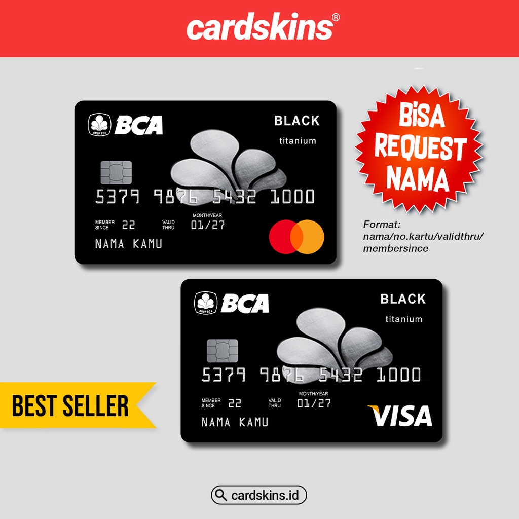 FAKE BLACK CARD | GARSKIN / STICKER KARTU ATM / SKIN KARTU ATM / DEBIT / CREDIT / EMONEY / FLAZZ | CARDSKINS