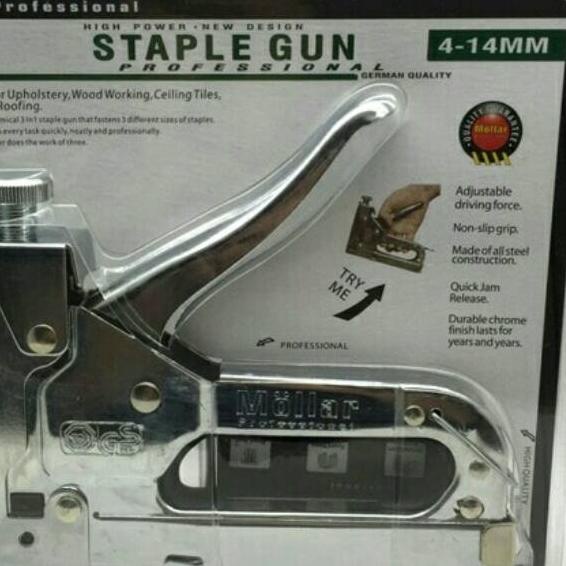 

Hot Sale - Staple Gun Tembak Tacker Staples Stepler Hekter mollar 3in1 jok kulit kardus ,.
