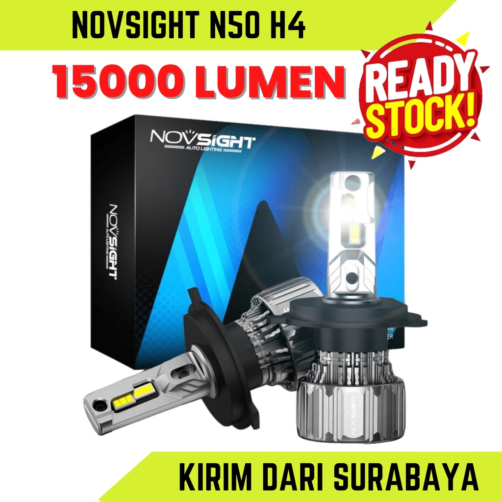 Novsight N50 H4 Hi/Lo - Lampu Utama Car Headlight 72watt 15000lumens