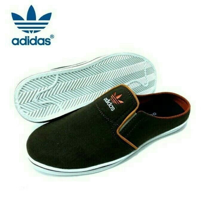 Sale Sepatu Slop Adidas Hitam Abu/Sandal Slop Pria Hitam/Sepatu Slop Hitam
