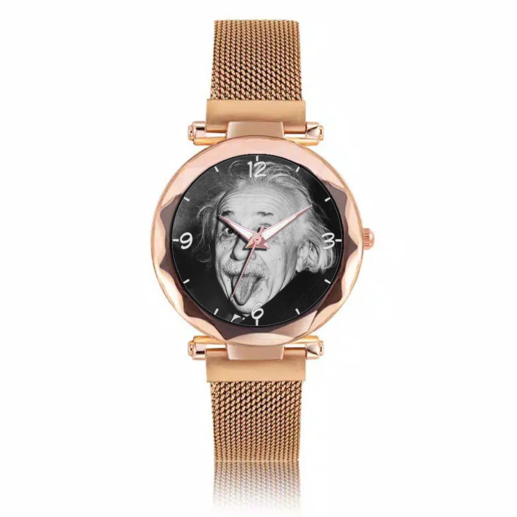 Jam Tangan Wanita Custom - ALBERT ENSTEIN Free Box &amp; Batre Cadangan