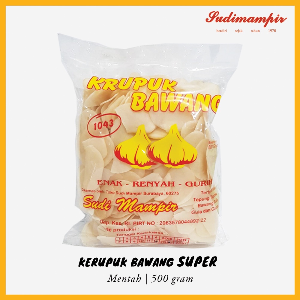 

Krupuk / Kerupuk Bawang Mentah Super Sudi Mampir (500 gram) - Oleh Oleh / Makanan Ringan Surabaya