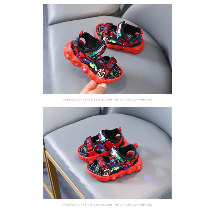 (LOLI-JKT) SD-SU-6 SANDAL ANAK COWOK MODEL SPIDERMAN VS ULTRAMAN SIZE 22-31