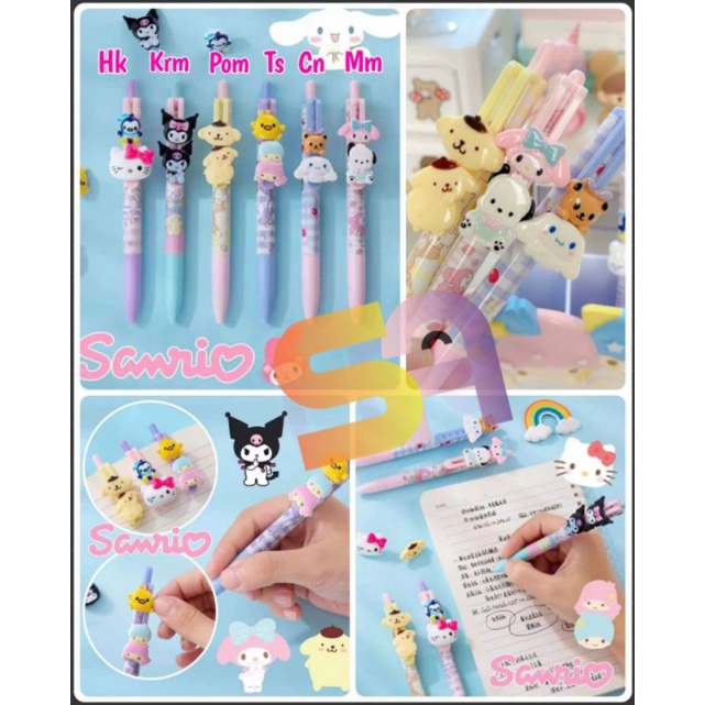 

PEN CETEK SUSUN 3 SANRIO HELLOKITTY KUROMI POMPURIN TWINSTAR CINNAMONROLL MYMELODY