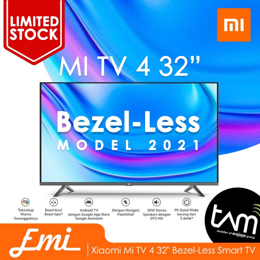 Xiaomi Mi TV 4 32in Bezel-less Bezelless 32 Inch HD Android Smart TV