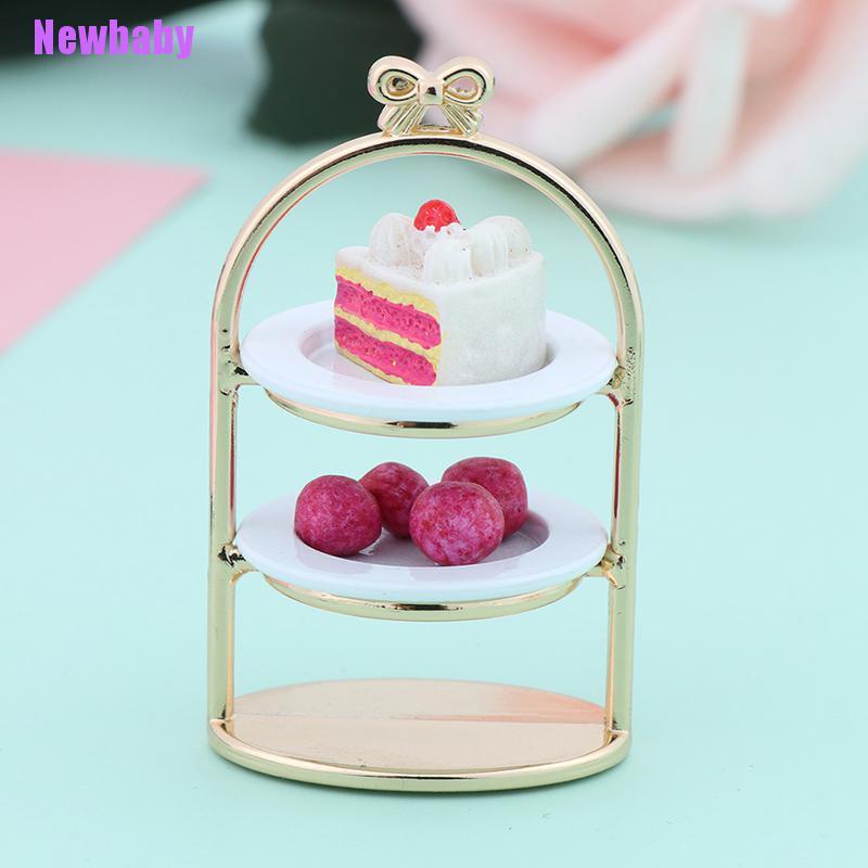 (Newbaby) Mainan Miniatur Nampan Kue / Buah Skala 1: 12 Untuk Dekorasi Rumah Boneka