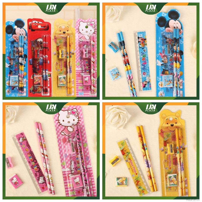 ❤ IJN ❤ SET ALAT TULIS SEKOLAH 5 in 1 KARAKTER LUCU / MINI STATIONERY