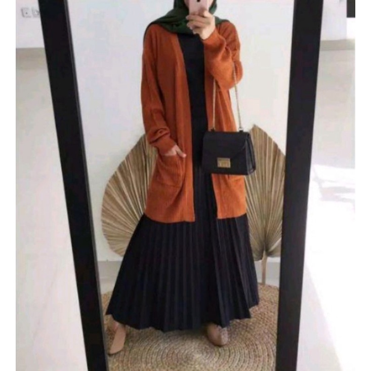 Long cardy BELLE OVERSIZE sweater rajut halus