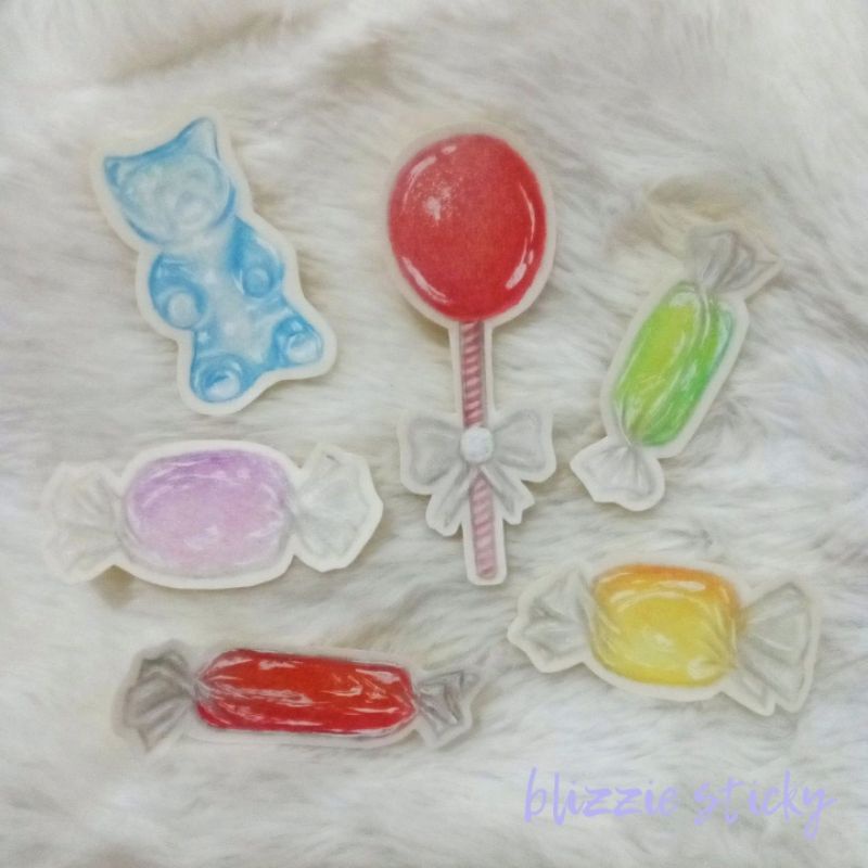 

handmade candy stickers