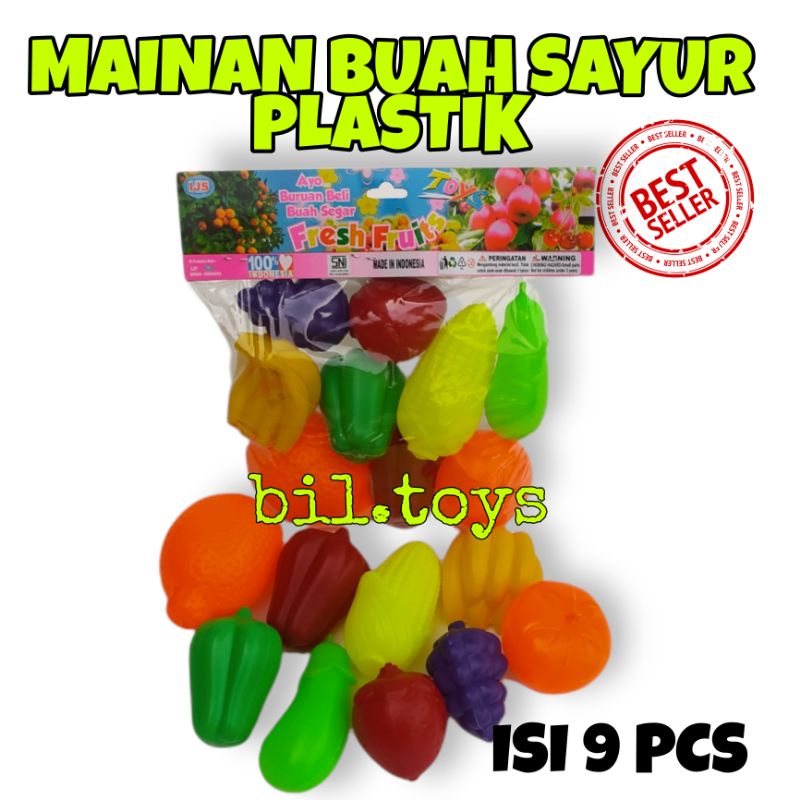 MAINAN ANAK LAKI LAKI PEREMPUAN BUAH DAN SAYUR PLASTIK MAINAN EDUKASI BUAH SAYUR KANTONG MURAH