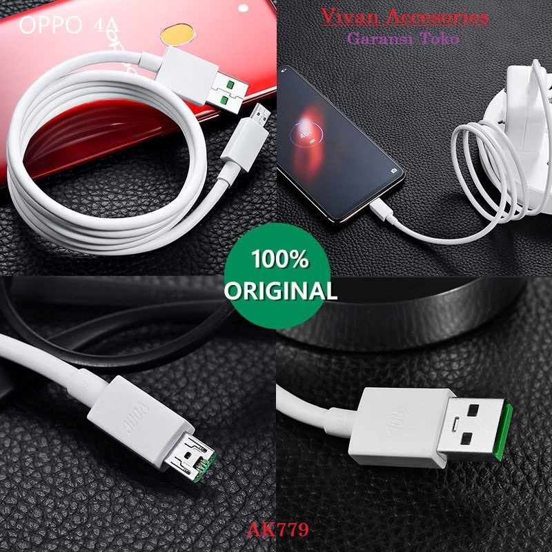 Charger casan OPPO VOOC 4A AK779 Original Micro 7 PIN Fast Charging