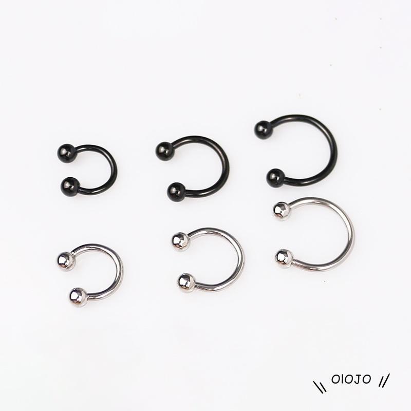 【COD】Anting Tindik Hidung / Telinga / Alis / Bibir / Tubuh Bentuk Tapal Kuda Bahan Stainless Steel