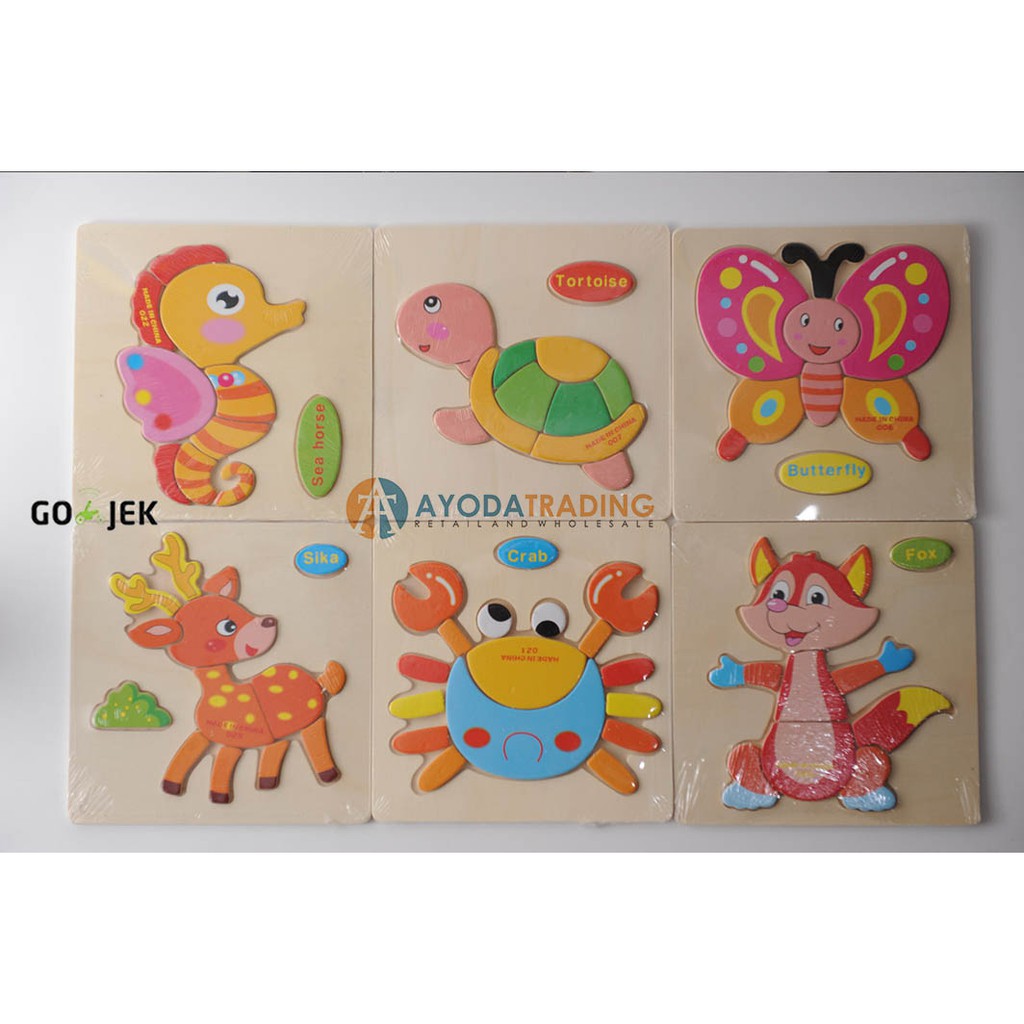 Puzzle 3D Mainan Edukasi Mainan Kayu Early Learning