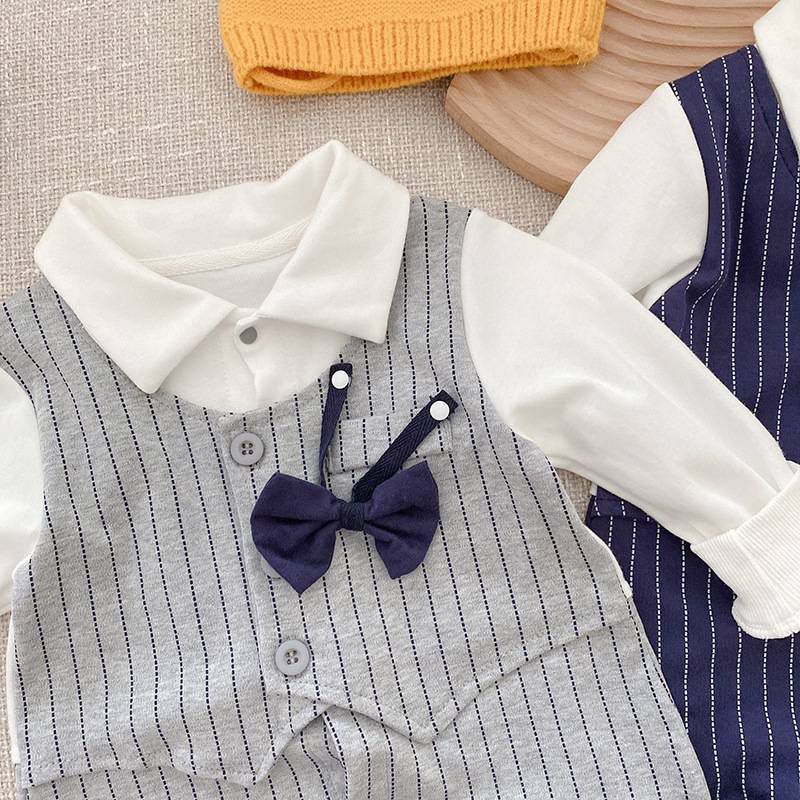 [COD] - Jumper bayi lakilaki tuxedo abu abu / baju bayi lakilaki 100% KATUN / jumper baby