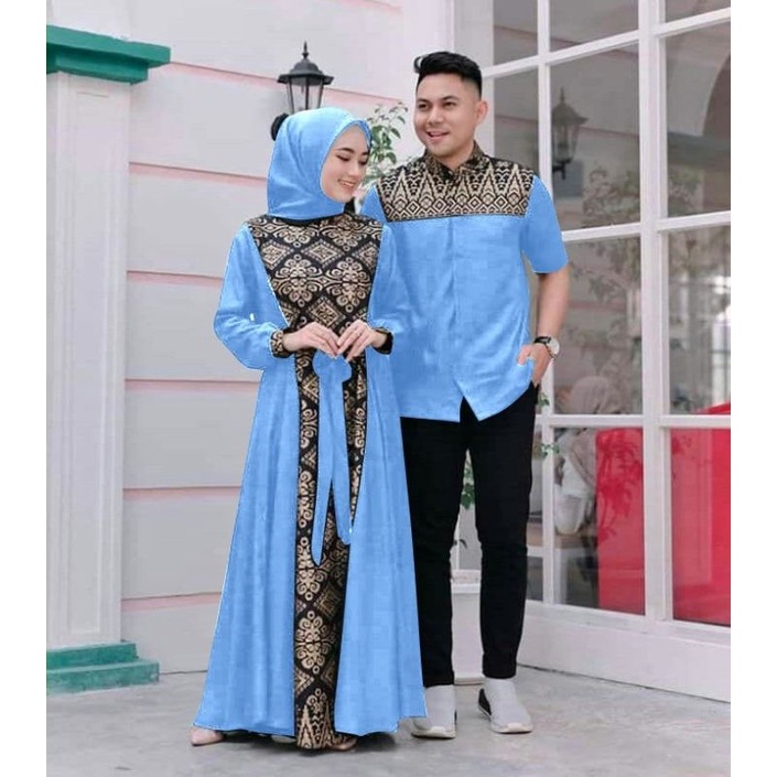 CP IRWANSYAH BATIK, COUPLE PASANGAN, MOSCREPE PRADA, GAMIS HIJAB MUSLIM, MAXY DRESS, 4 UKURAN