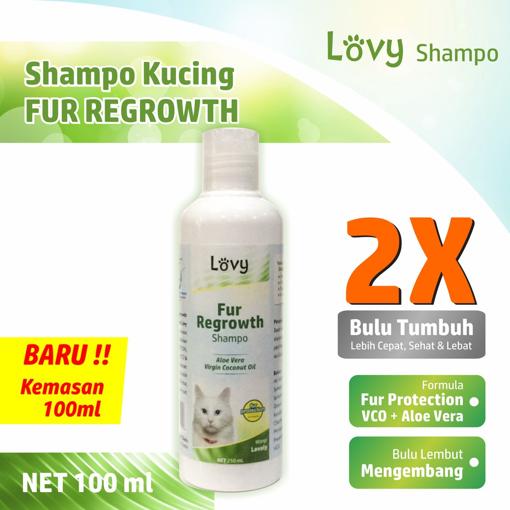 Shampo Kucing untuk bulu rontok Shampo LOVY FUR REGROWTH 100 ML