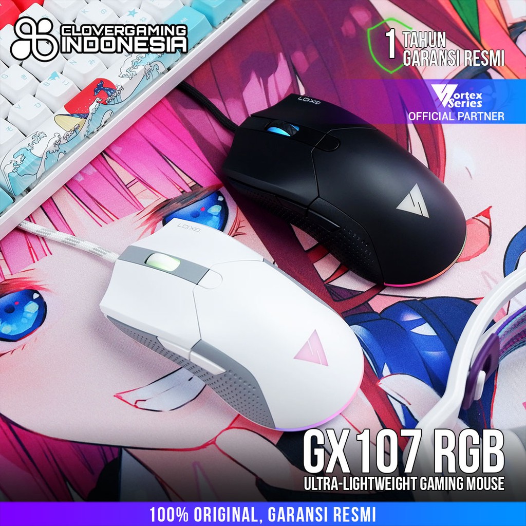 VortexSeries GX107 RGB Ultra-Lightweight Gaming Mouse GX 107 GX-107 Vortex Series