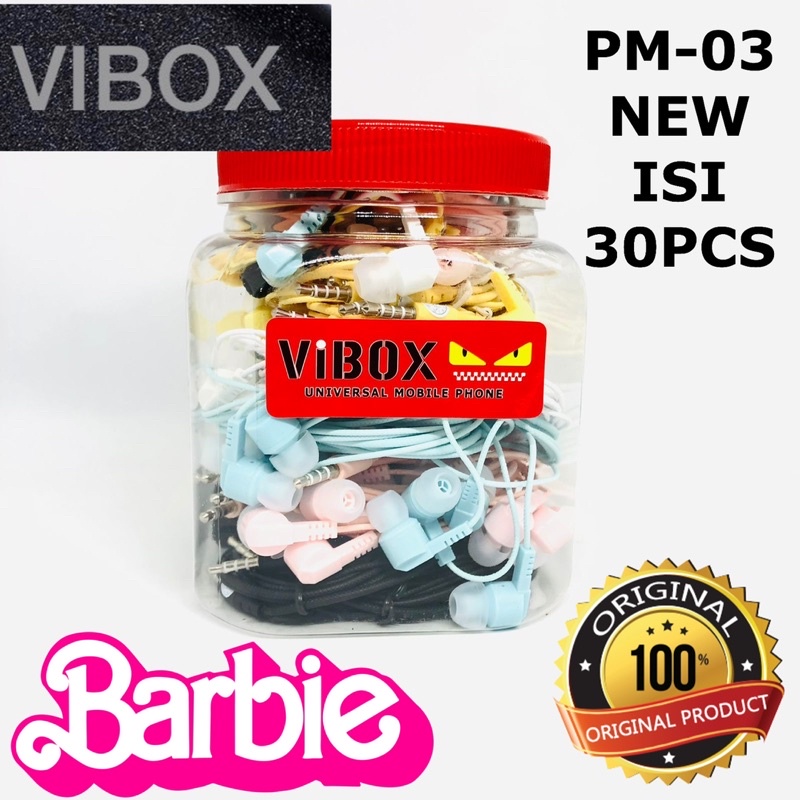 GROSIR~1TOPLES ISI 30PCS HANDSFREE VIBOX PM03 NEW MAKARON COLOUR SOFT CANDY