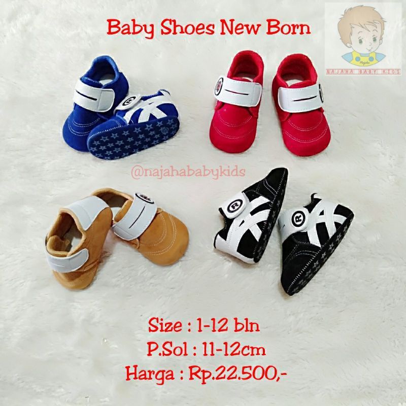 Baby Shoes New Born Sepatu bayi Ringan 1-12 bulan Panjang Sol 11-12cm