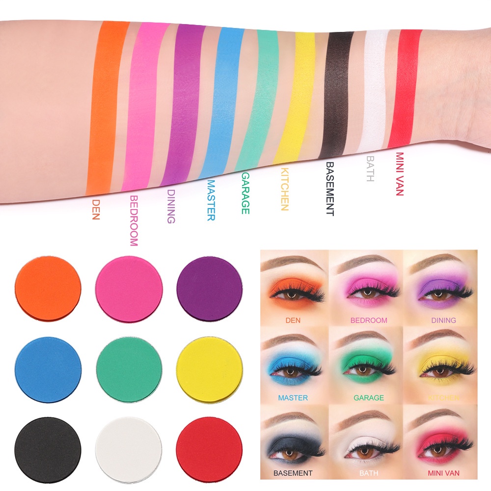 CMAADU EYESHADOW MATTE AND METALIC RAINBOW 9 SHADES