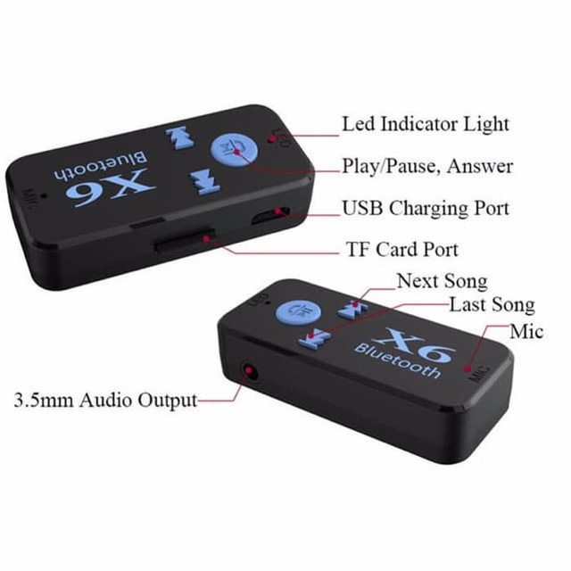 MP3 Player with BLUETOOTH RECEIVER Audio Music WIRELESS CAR X6 Micro SD TF-CARD